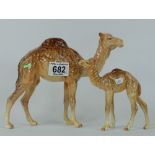 Beswick large Camel 1044 and Camel Foal 1043 (2)