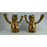 Two large metal kermit the frog garden ornaments (2)