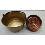 Heavy Brass Jam pan and copper prodger (2)