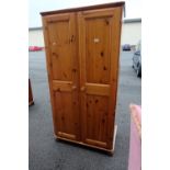 Modern Pine 2 door wardrobe and self (2)