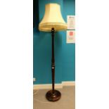 Oak standard lamp and shade