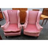 Pair Wingback arm chairs (2)