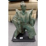 Large resin figure of samurai warrior