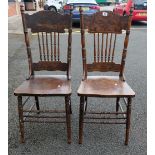 Pair of Victorian Bentwood spindle back chairs (2)