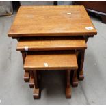 Mid century oak nest of tables