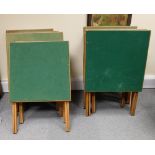 A collection of 14 folding card tables with green felt tops (14)