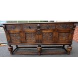 Reproduction Carved Oak four door sideboard