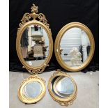 Wall and dressing table mirrors in golden frames (4)