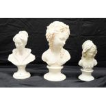 Plaster and Resin busts of Classical ladies (3)