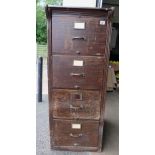 Oak paneled office filing cabinet