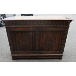 Reproduction carved oak blanket chest