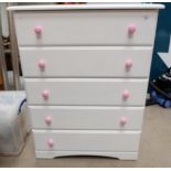 Modern painted chest of 5 draws