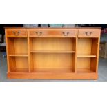 Reproduction hardwood open fronted sideboard