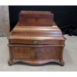 Serpentine shaped Rosewood valve radio case (internals missing) together with small mahogany box