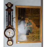 Modern wall barometer and print of young girl with dog (2)