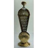 Brass fan fold fire screen