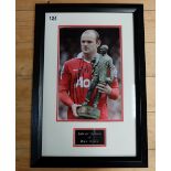 Signed presentation colour framed Photograph of footballer Wayne Rooney (Manchester United and
