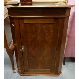 Edwardian Burr Walnut corner cupboard