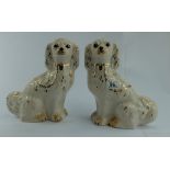 Unmarked pair of Staffordshire dogs (2)
