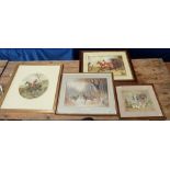 A collection of framed prints of farming
