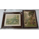 Two large framed Edwardian prints (2)