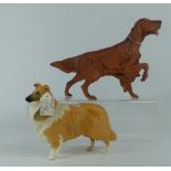 Beswick Red Setter 2986 and Collie 1791