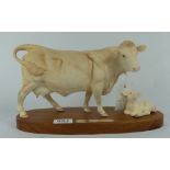 Royal Doulton Charolais cow and calf on