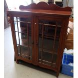 Arts and crafts mahogany glass fronted t