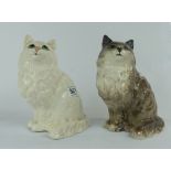 Beswick 1867 Persian Cats in grey and wh