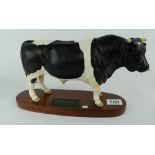 Beswick Connoisseur Frisian Bull on wood