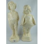 Two larger unmarked ceramic figures of c