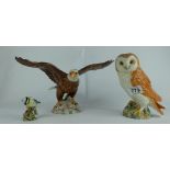 Beswick Bald Eagle 1018, Barn Owl 1046 a