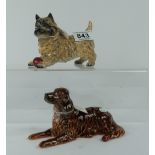 Beswick Red Setter lying 1060 and Cairn