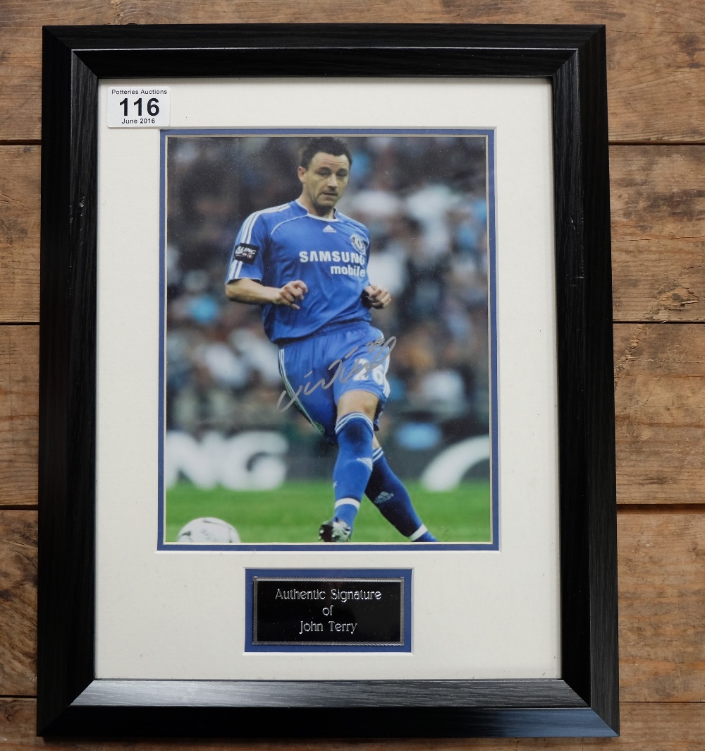 Signed presentation colour framed Photograph of footballer John Terry (Chelsea and England)