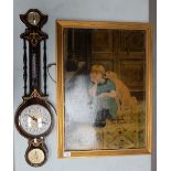 Modern wall barometer and print of young