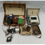 A collection of vintage photography equipment to include larger projectors together with large