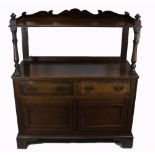 Georgian oak crosbanded made up buffet sideboard, width 117cm,