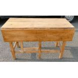 Victorian pine kitchen side table, single drawer to end.