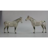 Beswick grey pony 1992 and grey mare 1991 (2)