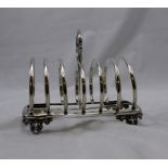 Silver toast rack, hallmarked London 1850, makers mark for William Robert Smiley (439.