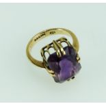 9ct Gold and Amethyst ring total weight 4.