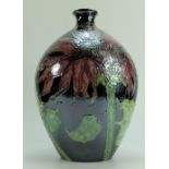 Lise B Moorcroft art pottery lustre vase decorated in the Sunflowers design, hand thrown,