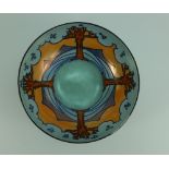 Charlotte Rhead Burgess & Leigh footed bowl decorated Sylvan 4100,