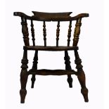 Victorian Elm Captains spindle back armchair