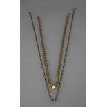 9ct Yellow Gold choker 39cm and neck chain 51cm and weight 11.