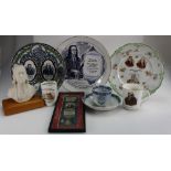 A collection of Methodist items to include parian bust of John Wesley,