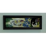 Moorcroft Black Cat plaque, numbered edition, 39.5 x 14cm. Designed by Rachel Bishop.