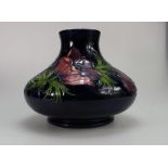 Moorcroft large squat vase decorated in the Anemone design dated 1994, height.