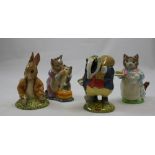 Beswick Beatrix Potter figures Ribby, Benjamin Bunny sat on a Bank,