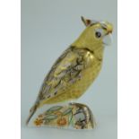 Royal Crown Derby paperweight Citron Cockatoo,
